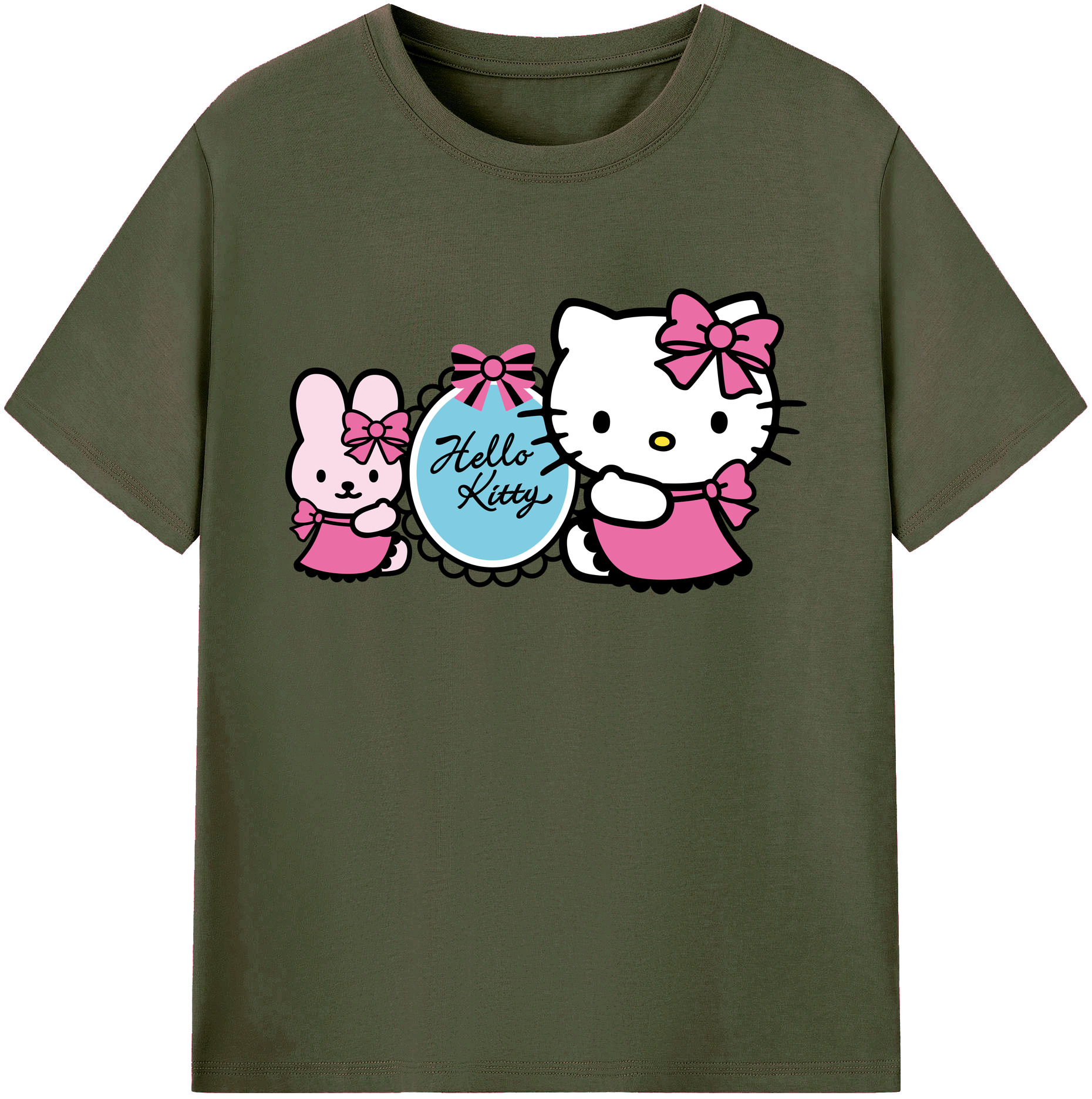 （画像用） Hello Kitty ハローキティ 綿100％ メンズ半袖Tシャツ｜肌触りやわらか＆通気性